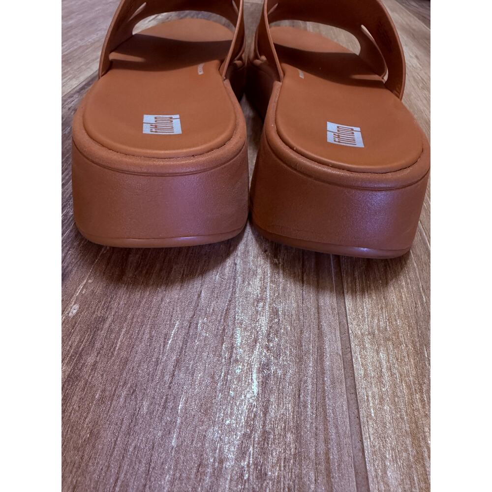 FitFlop F-Mode Leather Wedge Sandals in Brown - Size 10 - Picture 4 of 8